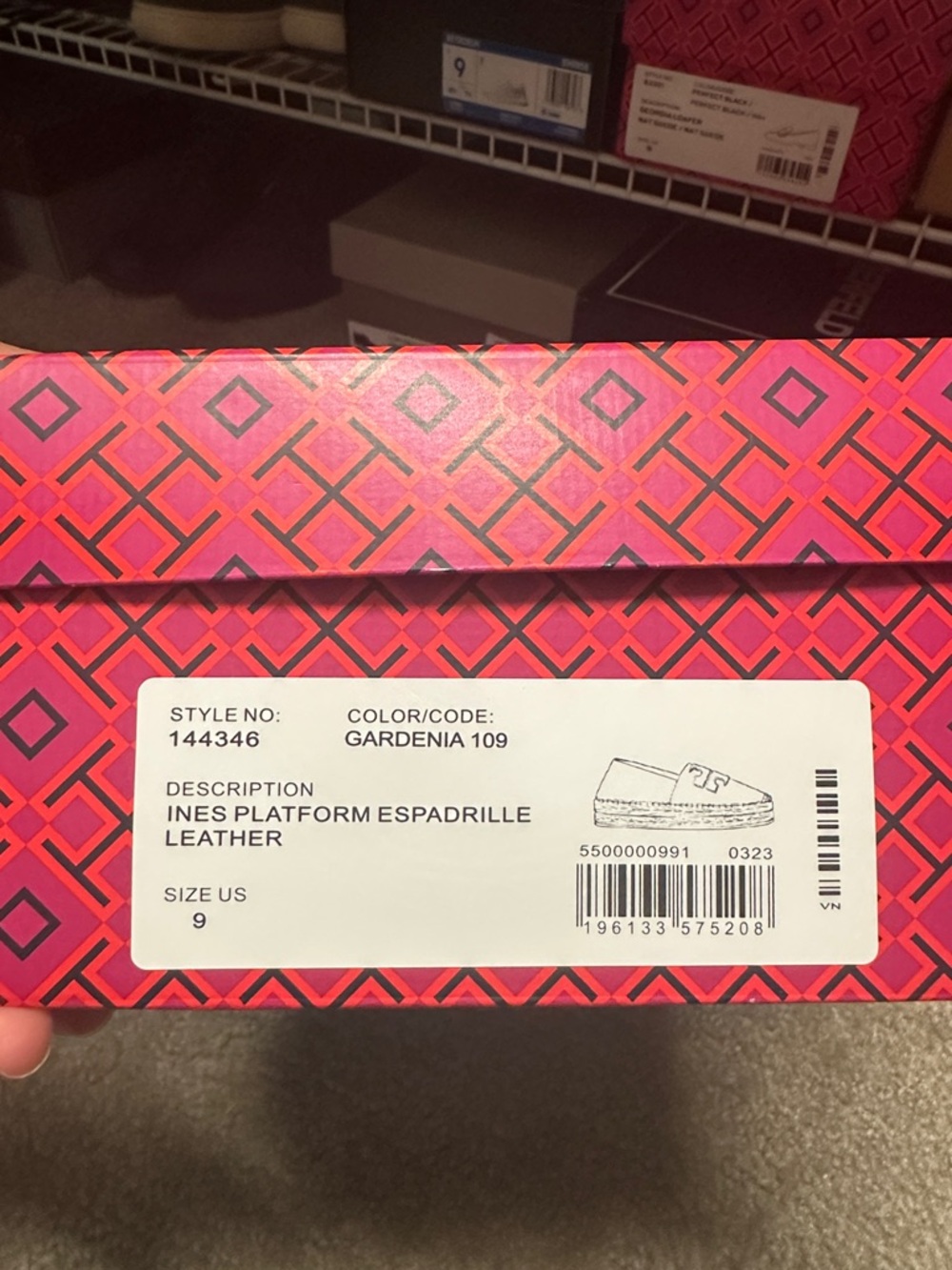 Tory Burch White Leather Logo Espadrille Flats